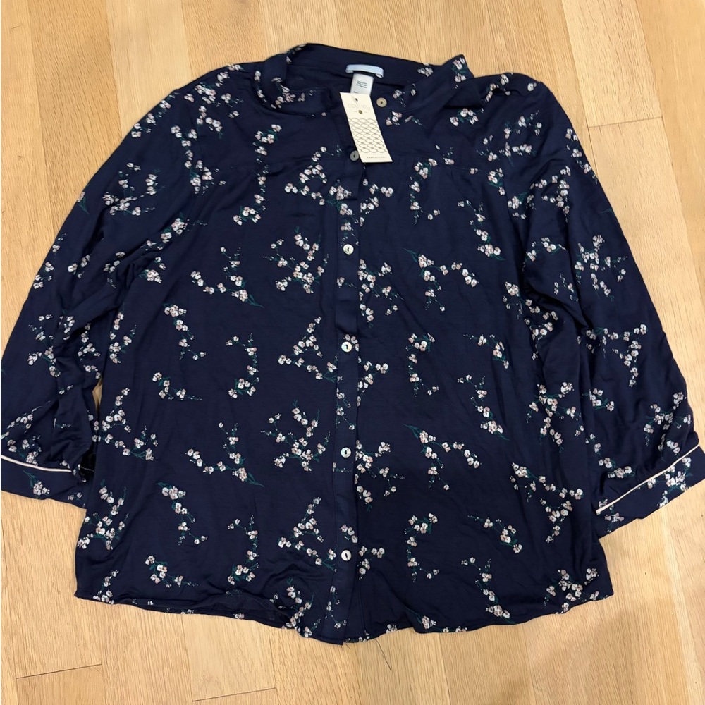 NWT Eberjey Floral Daisy Pajama Top Medium